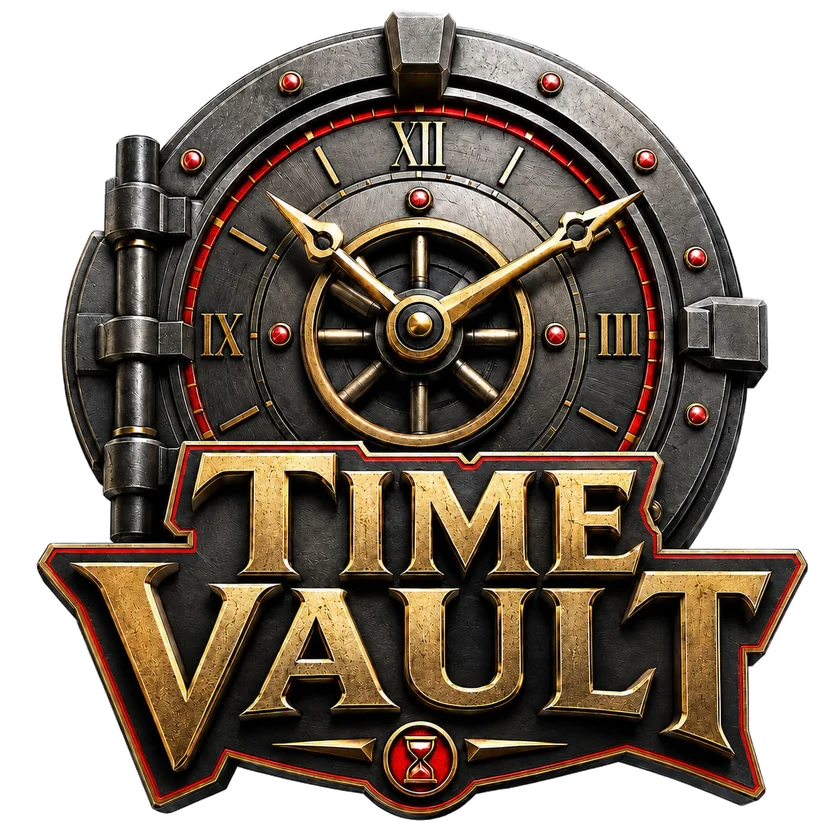 Time Vault logo — a vault door built into an antique clock face